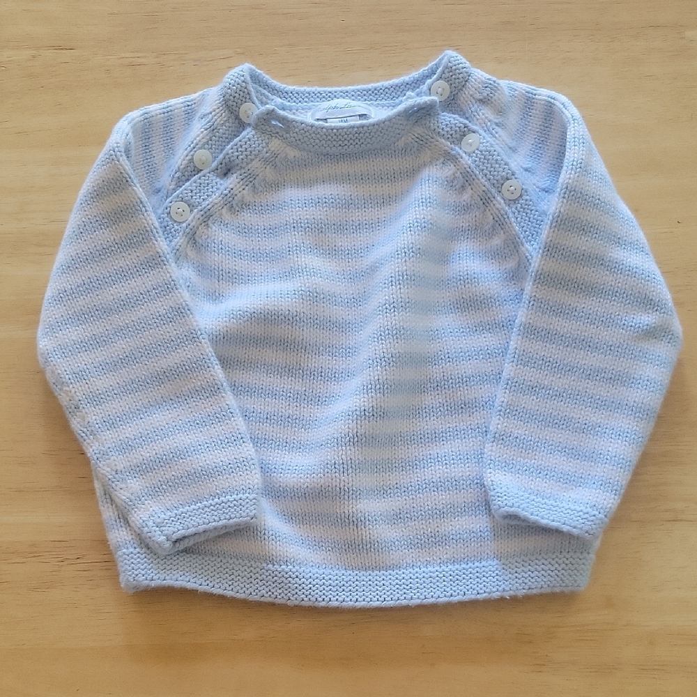 Ralph Lauren Striped Baby Sweater with Button Details 18mths EUC